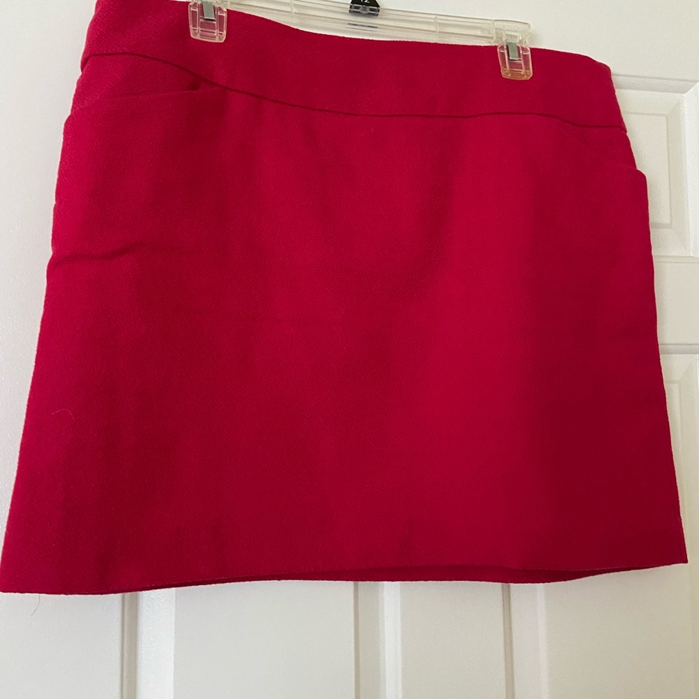 Loft hot pink skirt textured fabric fully lined size 14